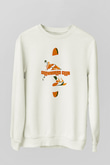 Snowboarding Baskılı Unisex Ekru Sweatshirt