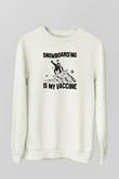 Snowboarding Baskılı Unisex Ekru Sweatshirt