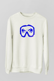 Snowboarding Baskılı Unisex Ekru Sweatshirt