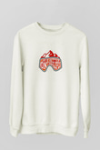 Snowboarding Baskılı Unisex Ekru Sweatshirt