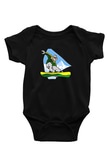 Snowboarding Baskılı Unisex Siyah Bebek Body - Zıbın