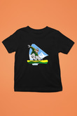 Snowboarding Baskılı Unisex Siyah Çocuk Tİşörtü - Tshirt
