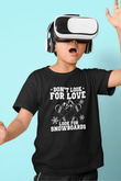 Snowboarding Baskılı Unisex Siyah Çocuk Tİşörtü - Tshirt