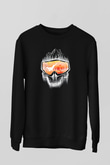 Snowboarding Baskılı Unisex Siyah Sweatshirt