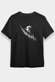 Snowboarding Baskılı Unisex Siyah Tişört - Tshirt