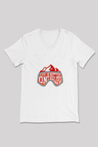 Snowboarding Baskılı Unisex V Yaka Tişört - Tshirt