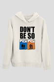 Sodyum Klor Baskılı Unisex Ekru Hoodie