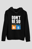 Sodyum Klor Baskılı Unisex Siyah Kapüşonlu Sweatshirt