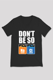 Sodyum Klor Baskılı Unisex V Yaka Siyah Tİşört - Tshirt