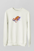Sokak Kızağı Baskılı Unisex Ekru Sweatshirt