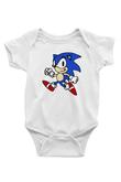 Sonic the Hedgehog Baskılı Beyaz Unisex Bebek Body - Zıbın
