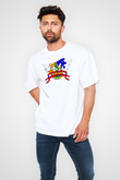 Sonic the Hedgehog Beyaz Unisex Oversize Tişört T-Shirt