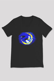 Sonic the Hedgehog Siyah Unisex V Yaka Tişört