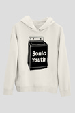 Sonic Youth Beyaz Unisex Kapşonlu Sweatshirt