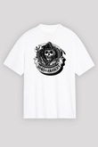 Sons of Anarchy Beyaz Unisex Oversize Tişört T-Shirt