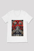 Sons of Anarchy Beyaz Unisex V Yaka Tişört T-Shirt