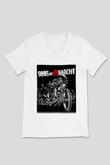 Sons of Anarchy Beyaz Unisex V Yaka Tişört T-Shirt