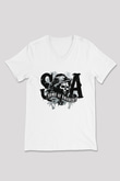 Sons of Anarchy Beyaz Unisex V Yaka Tişört T-Shirt