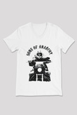 Sons of Anarchy Beyaz Unisex V Yaka Tişört T-Shirt