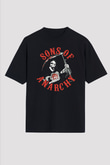 Sons of Anarchy Siyah Unisex Oversize Tişört T-Shirt