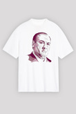 Sopranos Baskılı Beyaz Unisex Oversize Tişört - Tshirt