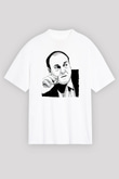 Sopranos Baskılı Beyaz Unisex Oversize Tişört - Tshirt