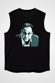 Sopranos Baskılı Unisex Siyah Kolsuz Tişört - Tshirt