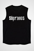 Sopranos Baskılı Unisex Siyah Kolsuz Tişört - Tshirt