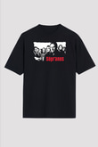 Sopranos Baskılı Unisex Siyah Oversize Tişört - Tshirt