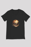 Sopranos Baskılı Unisex Siyah V Yaka Tişört - Tshirt