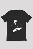 Sopranos Baskılı Unisex Siyah V Yaka Tişört - Tshirt