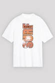 Sörf Baskılı Unisex Beyaz Oversize Tişört - Tshirt