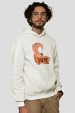 Sörf Baskılı Unisex Ekru Hoodie