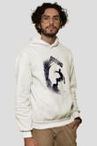 Sörf Baskılı Unisex Ekru Hoodie