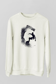 Sörf Baskılı Unisex Ekru Sweatshirt