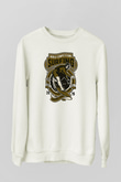 Sörf Baskılı Unisex Ekru Sweatshirt
