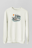 Sörf Baskılı Unisex Ekru Sweatshirt