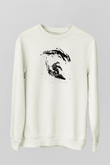 Sörf Baskılı Unisex Ekru Sweatshirt
