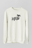 Sörf Baskılı Unisex Ekru Sweatshirt