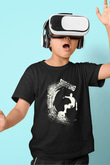 Sörf - Surfing Baskılı Unisex Siyah Çocuk Tİşörtü - Tshirt
