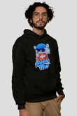 Sörf - Surfing Baskılı Unisex Siyah Kapüşonlu Sweatshirt
