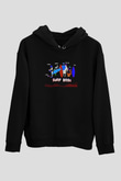 Sörf - Surfing Baskılı Unisex Siyah Kapüşonlu Sweatshirt