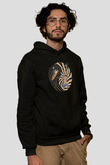 Sörf - Surfing Baskılı Unisex Siyah Kapüşonlu Sweatshirt