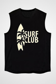 Sörf - Surfing Baskılı Unisex Siyah Kolsuz Tişört