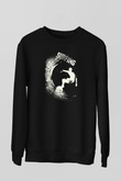 Sörf - Surfing Baskılı Unisex Siyah Sweatshirt