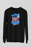 Sörf - Surfing Baskılı Unisex Siyah Sweatshirt