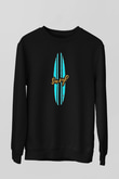 Sörf - Surfing Baskılı Unisex Siyah Sweatshirt
