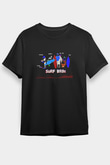Sörf - Surfing Baskılı Unisex Siyah Tişört - Tshirt