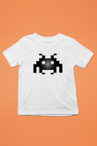 Space Invaders Baskılı Beyaz Unisex Çocuk Tişört