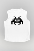 Space Invaders Beyaz Unisex Kolsuz Tişört